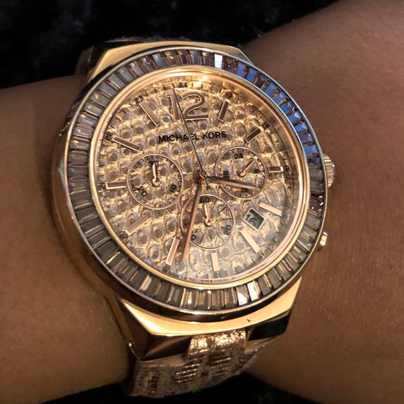 Michael Kors Accessories - Rose Gold Reptile Band MK Watch